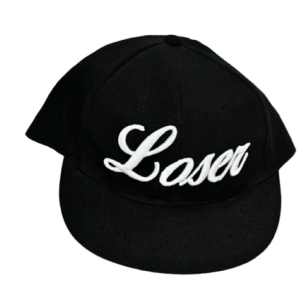 Unisex Black Embroidered Loser Cap One Size